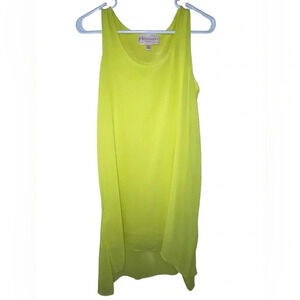 Philosophy Sleeveless Sheer MIDI Dress Women’s Size XS Bright Yellow Hi Low